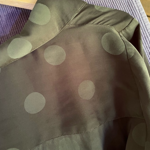 green polka dot madewell button down top size small - Picture 6 of 7